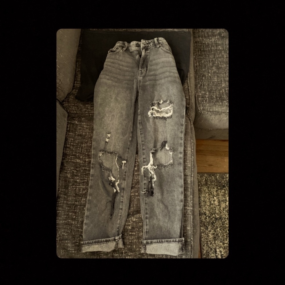 Pac Sun ripped denim mom jeans